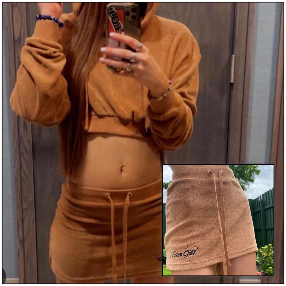 I AM GIA, Torres set, brown. Hoodie: large, skirt: XL